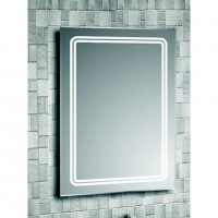 Огледало за баня 70х50см с вградено LED осветление, часовник, нагревател, снимка 4 - Огледала - 27505897