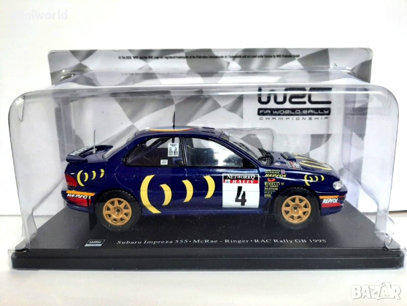 Subaru Impreza 555 McRae-Ringer RAC Rally 1995 -  мащаб 1:43 на IXO/Altaya моделът е нов в блистер, снимка 1