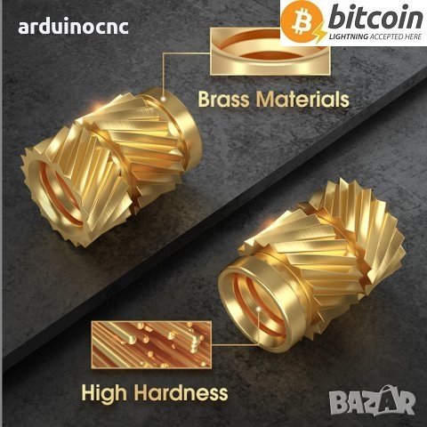 Месингови вложки M2 М3 М4 М5 M6 резби използвани в компоненти от пластмаса вложка 3D принтер, снимка 1