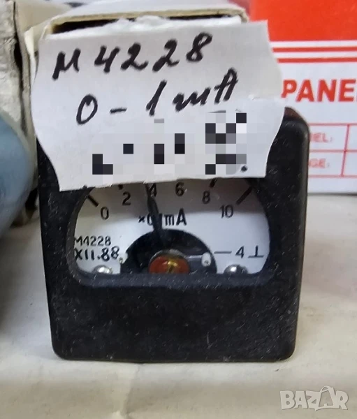 Aмперметър за малък ток  1 mA, DC, M4228, директен, влагозащитен, снимка 1