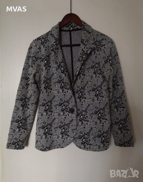 Ново дамско есенно сако с дълъг ръкав сиво с черно L размер, снимка 1