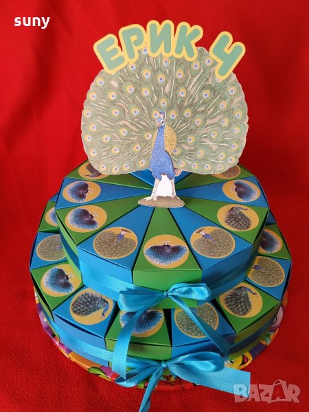 Картонена торта с Паун, снимка 1