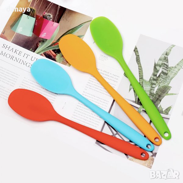 3493 Кухненска силиконова лъжица за готвене, 27 см, снимка 1