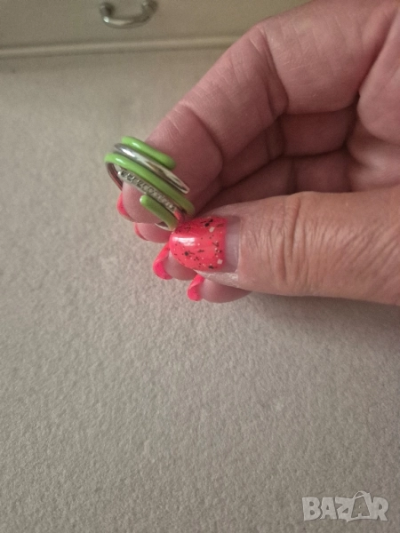 сребърен пръстен с емайл, снимка 1