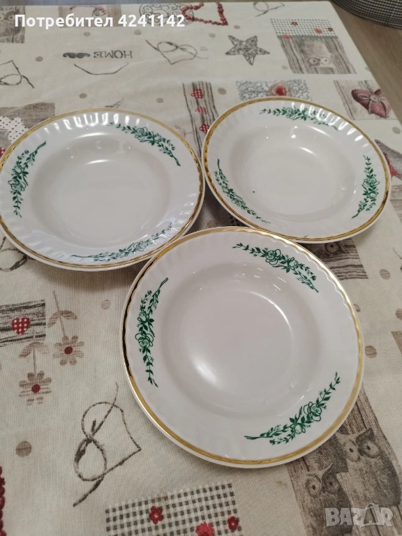 Три бели порцеланови сервиза за хранене, снимка 1