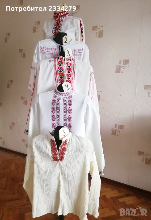 Стари фолклорни ризи бродирани, допълнение към носия. , снимка 1