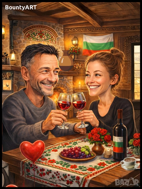 Карикатури за влюбени. Подарък за двама- Свети Валентин, годишнина, снимка 1