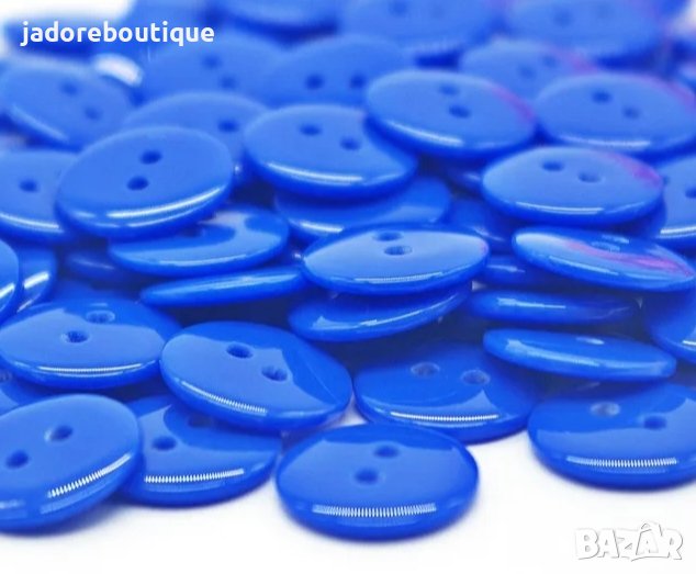 Пластмасови тъмно сини копчета 12.5 мм - 10 бр/к-кт, снимка 1