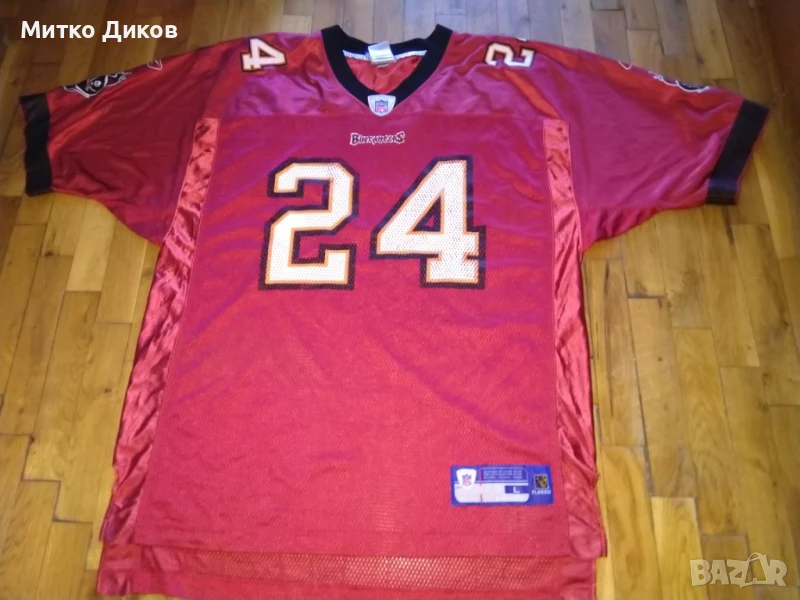 Маркова тениска амер.футбол Cadillac Williams # 24 NFL Tampa Bay Buccaneers Reebok размер L, снимка 1