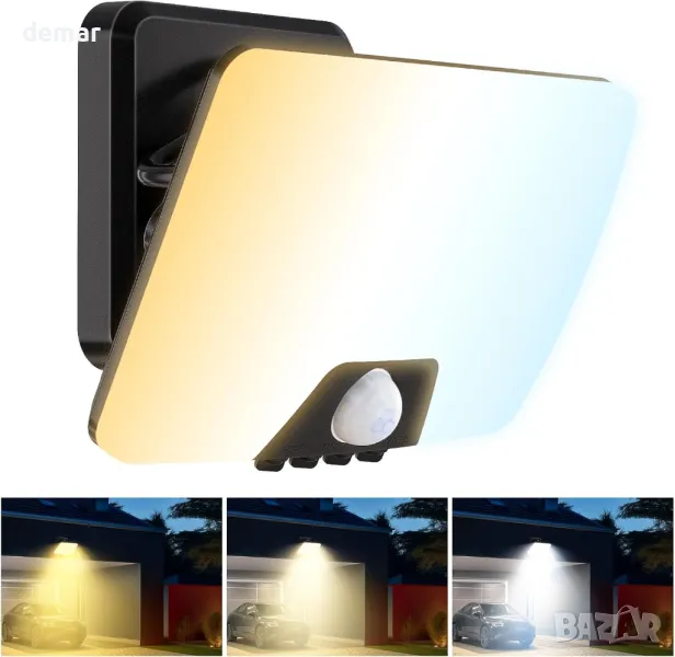 vighep Охранителна лампа, външна, сензор за движение, 24W захранвана от мрежата 3000K-6500K, IP65, снимка 1