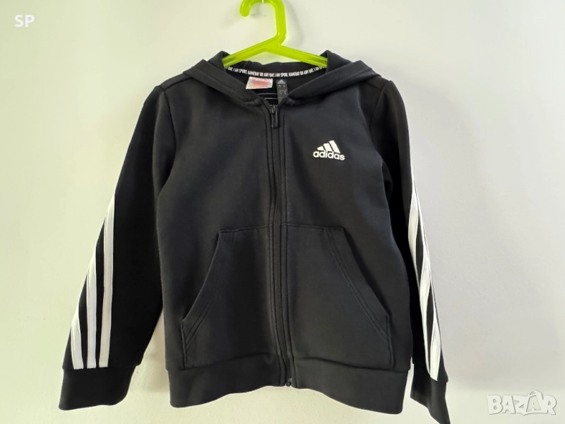 Детски суитшърт с качулка Adidas - 7-8г., снимка 1