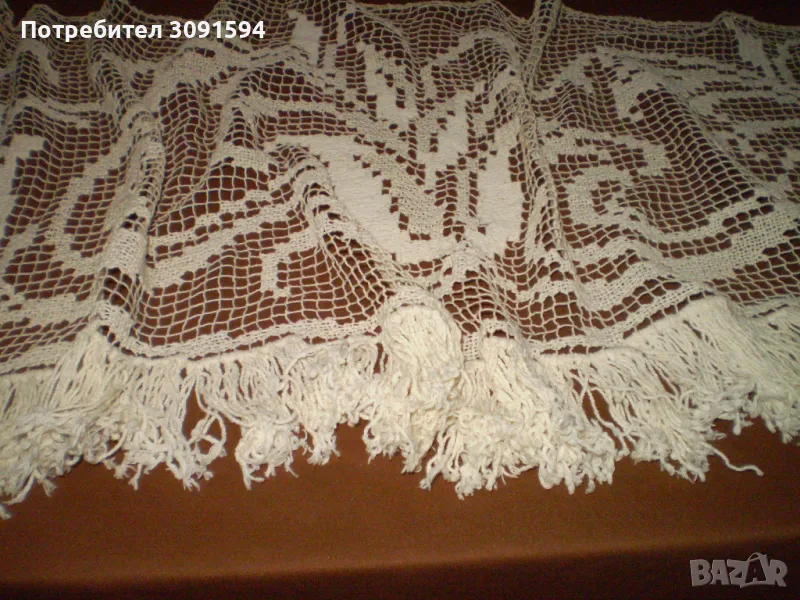 Старинна дантелена завеса Ръчно изработена дантела, снимка 1
