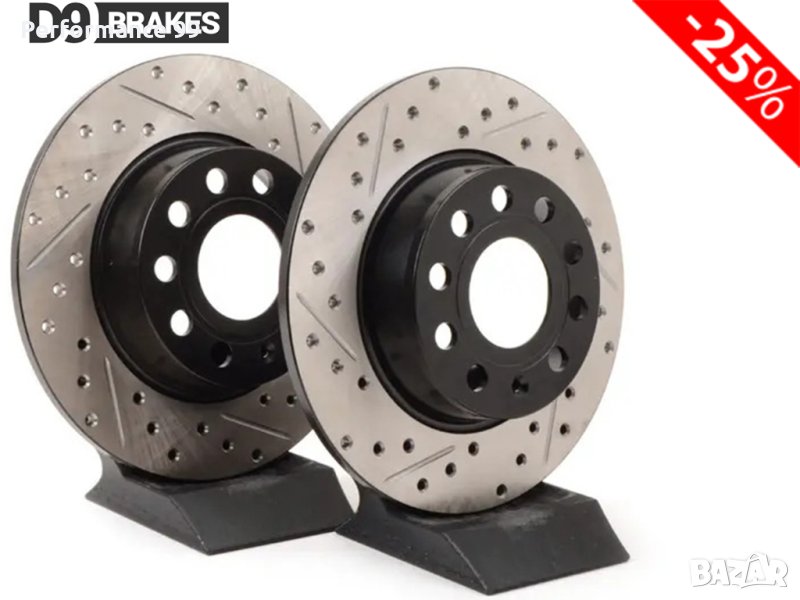 Нарязани и надупчени задни спирачни дискове 282ммх12мм Audi, Seat, Skoda, VW, снимка 1
