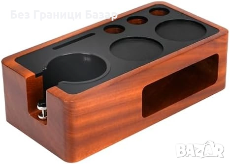 Нова Дървена станция за еспресо тампер 51–54 мм с кутия за отпадък, снимка 1