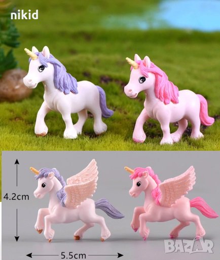 Красива малка фигурка Еднорог Unicorn пластмасова играчка и топер украса за торта декор, снимка 1