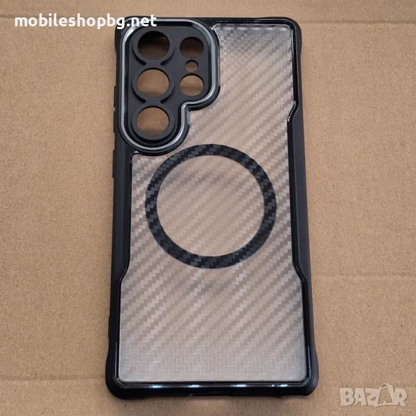 Samsung Galaxy S25 Ultra гръб MagSafe удароустойчив CARBON , снимка 1