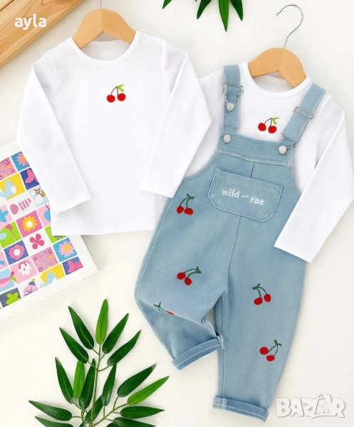 🍒Комплект блуза и гащеризон за момиче 🍒, снимка 1