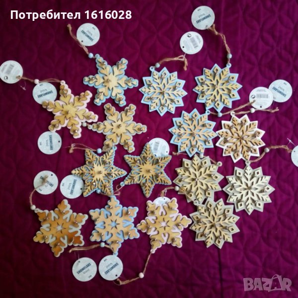 Нови дървенни Коледни играчки със звънчета., снимка 1