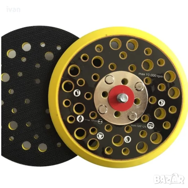 Опорна плоча 150 mm 44 дупки, средна, захващане 5/6-24, за шлайфане на абразиви с таралежи , снимка 1