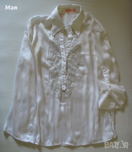 Нова копринена риза с красива бродерия, снимка 1