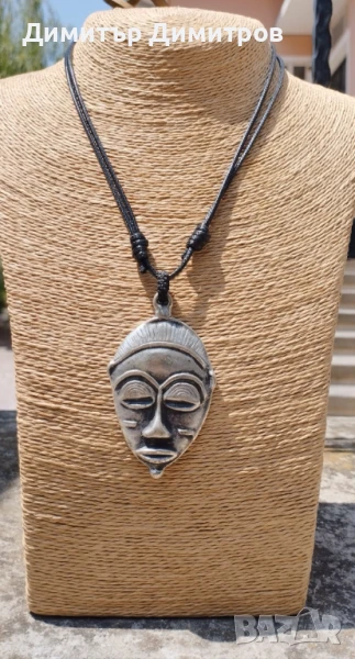 Колие с афрриканска маска. Бижута Луди гъби., снимка 1