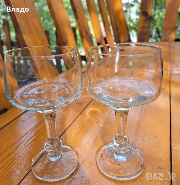 Две стари стъклени чаши , снимка 1