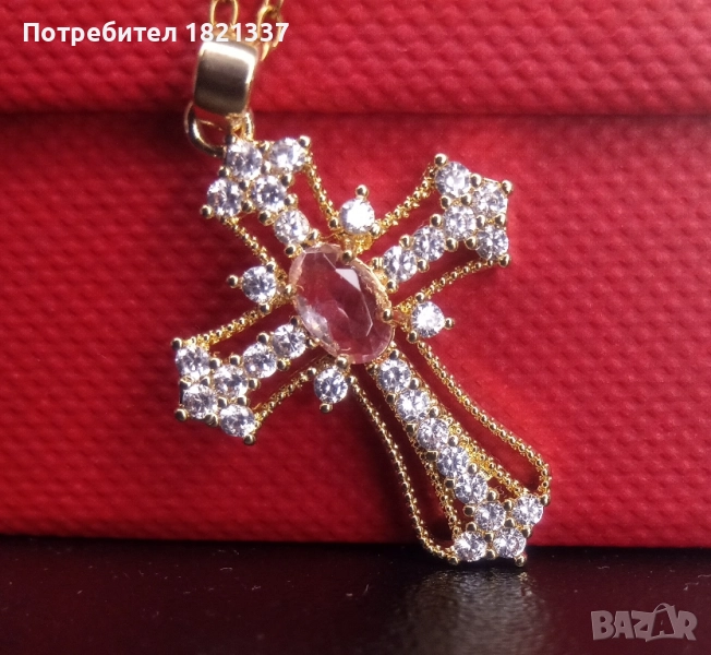 Дамско колие с кръст , снимка 1