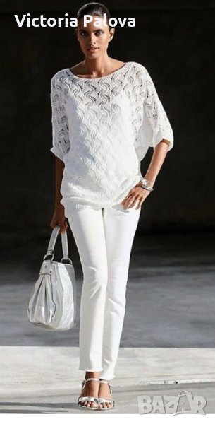 Много красива блуза или летен пуловер 100% памук, снимка 1