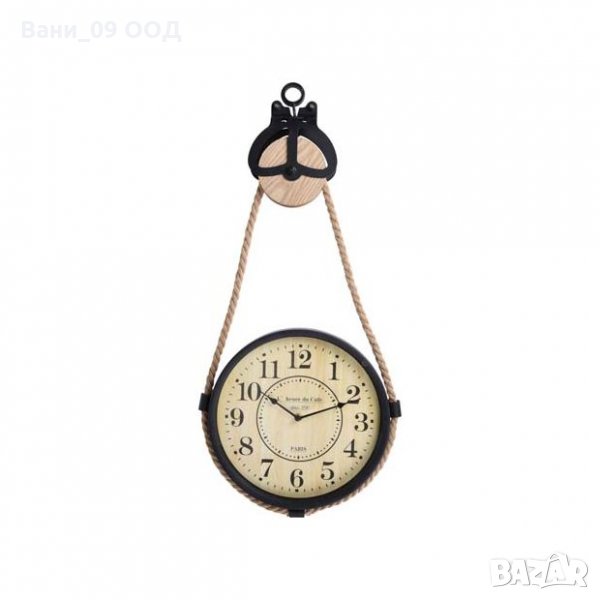 Стенен часовник-дърво и метал, снимка 1