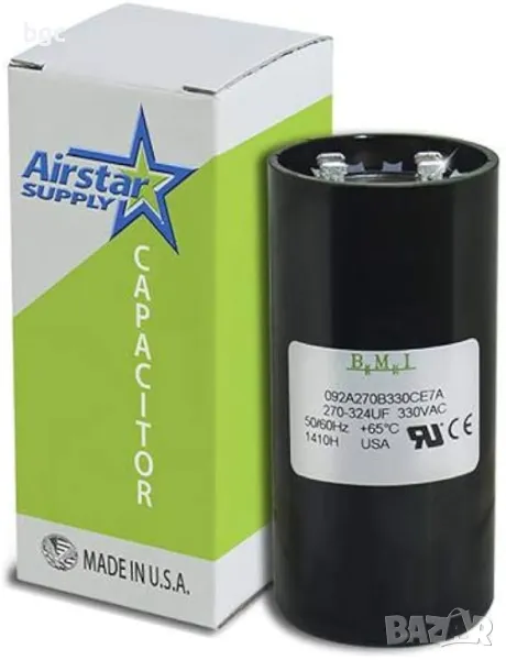 Кондензатор, пусков, 270-324uF, 330VAC, Ф47x113mm, конектор 6.8x0.8mm, снимка 1