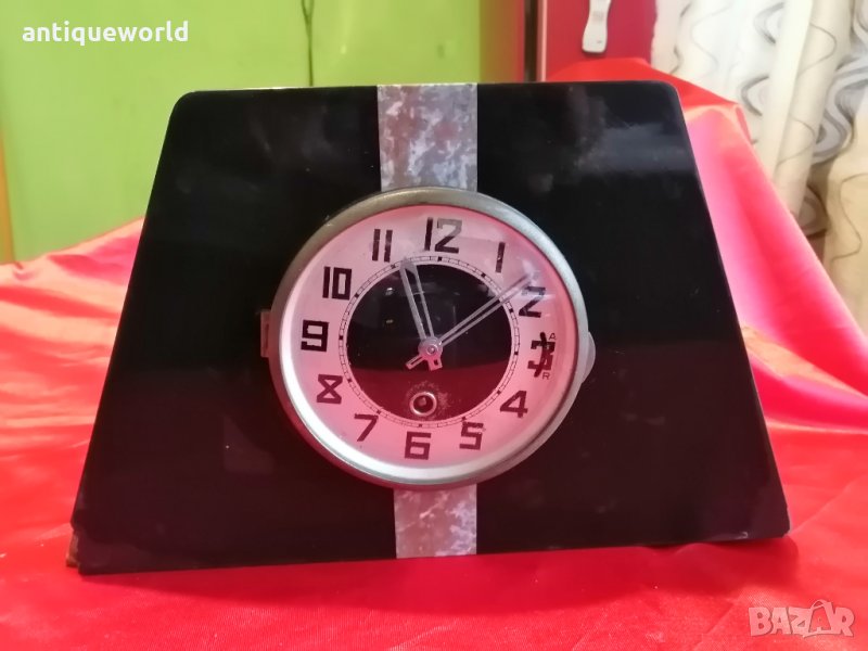 Стар Мраморен Механичен Настолен Каминен Часовник, снимка 1