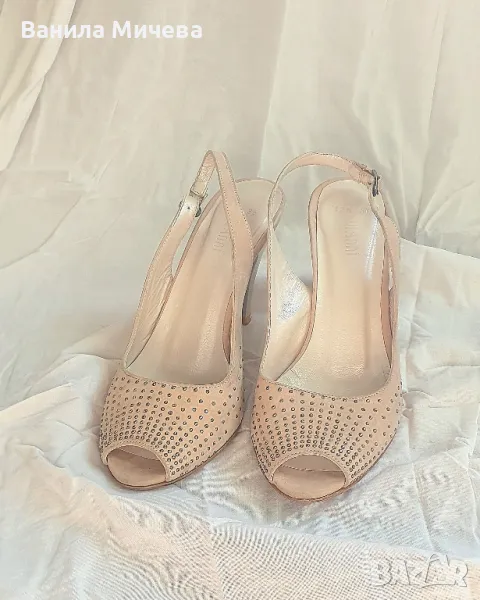 Официални  отворени обувки от естествен велур , снимка 1