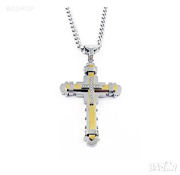 Jesus Crystal Cross / Кръстче с камъни - Gold / Silver, снимка 1