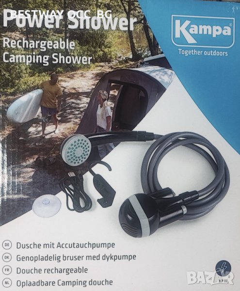 Къмпинг душ акумулаторен USB, преносим, ак "Kampa" rechargeable campingshower with submersible pump , снимка 1