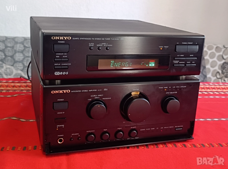 Onkyo A-911 + Onkyo T-411RDS (усилвател + тунер), снимка 1