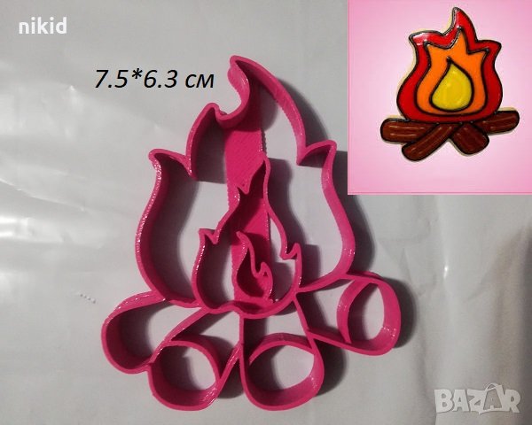 Огън пластмасов резец форма фондан тесто бисквитки, снимка 1