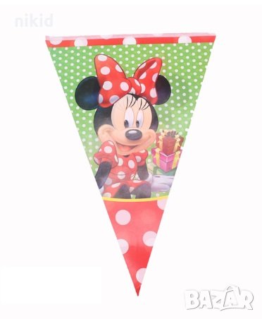 Мини Маус червен кант Парти Гирлянд Знаменца Флаг Банер