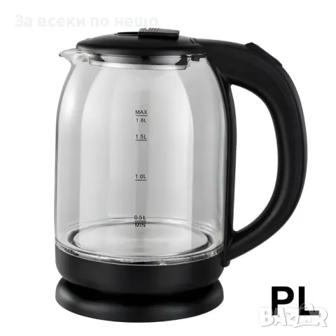 Електрическа стъклена кана Rosberg R51230K, 1.8L, 1800W, черна Код P346