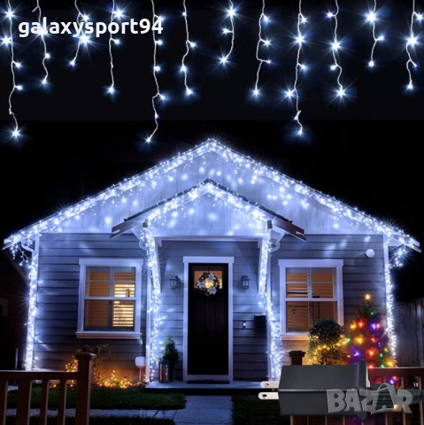 LED Топло бяла Светеща завеса 100метра х 60см с Флаш Ефект Висящи, снимка 7 - Лед осветление - 51645597