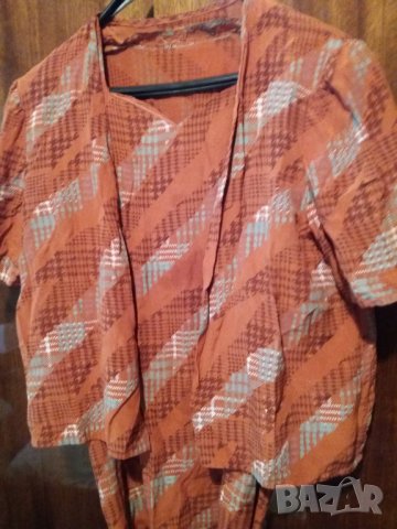 Комплект дамска лятна рокля без ръкав и жакет от коприна, снимка 3 - Рокли - 28798852