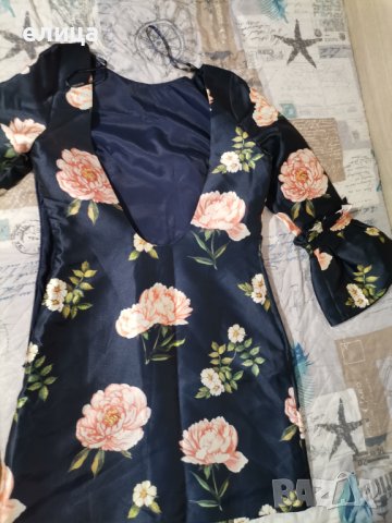 Рокля нова на цветя с интересен гръб, снимка 2 - Рокли - 37437411