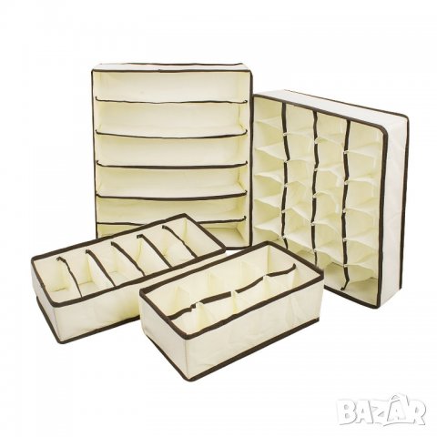 Комплект от 4 броя текстилни органайзери за бельо, сутиени, чорапи - код 1751, снимка 8 - Други - 26312794