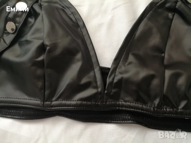 Ново дамско секси гръндж кожено бюстие с кръстосани презрамки р-р M, L, снимка 8 - Корсети, бюстиета, топове - 51172500