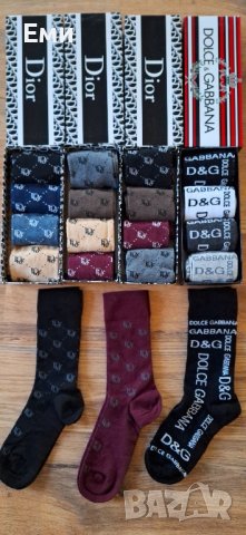Маркови луксозни високи, дълги дамски чорапи DIOR,  Dolce&Gabbana