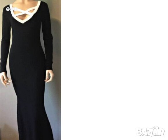 Макси черна рокля, Дълга черна рокля, Черна рокля, снимка 4 - Рокли - 43244001