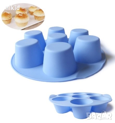 7 конусовидни цилиндри кръга капсули за малки кексчета мъфини силиконов молд форма 