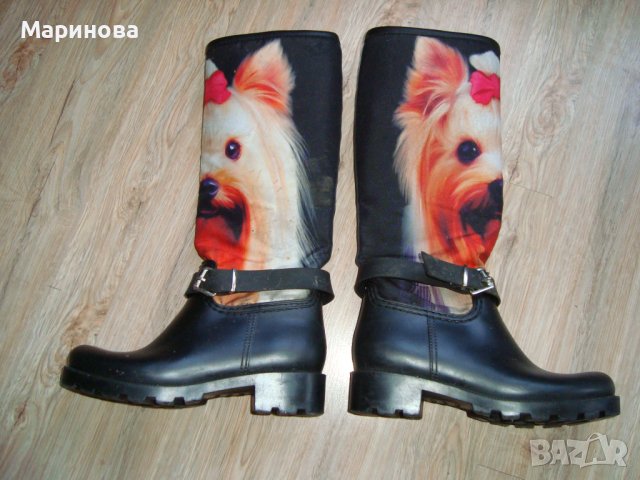 Чудесни гумени ботушки с кученце +подарък Дъждобран, снимка 6 - Детски боти и ботуши - 43099334