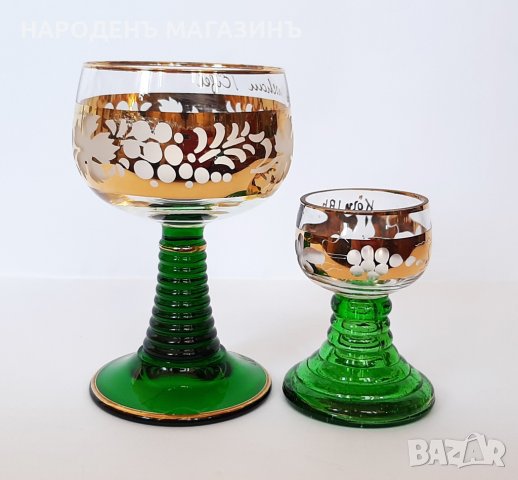 Немски златни чаши за вино и ракия сервиз , снимка 3 - Други ценни предмети - 43517072