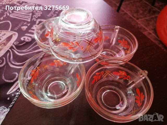  Стъклени  термо рисувани чаши, снимка 3 - Сервизи - 43341751