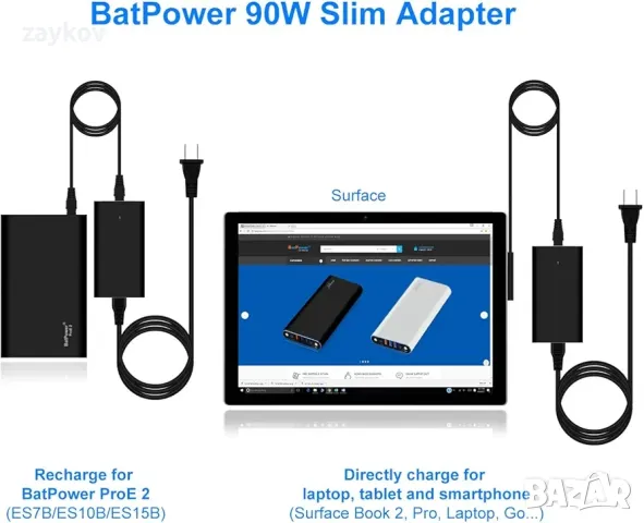 BatPower ProE 2 ES10B 148Wh MS Surface Power Bank за Surface Book 3 2 1 Външна батерия, снимка 3 - Друга електроника - 49229974